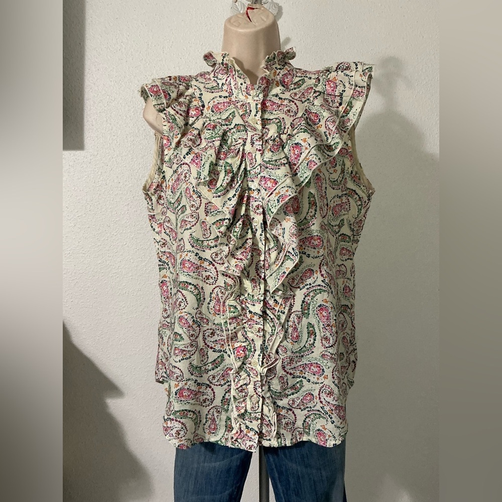 NWOT The Shirt By Rochelle Behrens Womens 100% Cotton Sleeveless Top, Size M